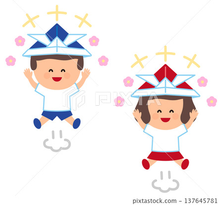 A set of illustrations of energetic children (Children's Day) A set of illustrations of energetic children (Children's Day) 137645781