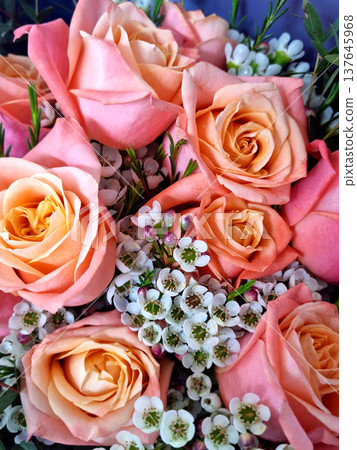 This is a bouquet with pink roses. This is a bouquet with pink roses. 137645968