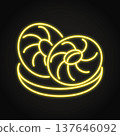 Tandoor flatbread neon icon 137646092