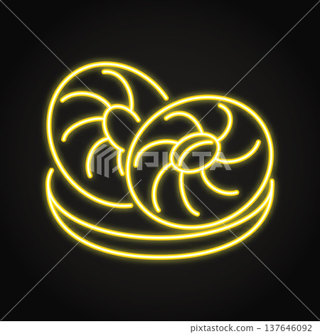 Tandoor flatbread neon icon Tandoor flatbread neon icon 137646092