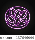 Dried senjed fruit neon icon 137646099
