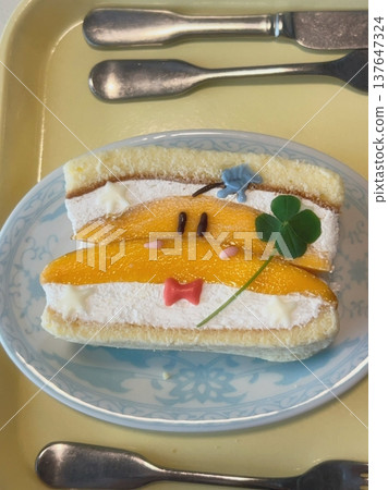 Japanese fruit sando with fluffy white bread, fresh cream, and vibrant slices of seasonal fruits like strawberries, kiwis, and mangoes. A refreshing, colorful treat perfect for any occasion. Japanese fruit sando with fluffy white bread, fresh cream, and vibrant slices of seasonal fruits like strawberries, kiwis, and mangoes. A refreshing, colorful treat perfect for any occasion. 137647324
