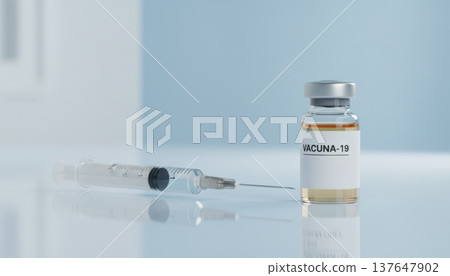 Medical Syringe with Sharp Needle Beside Small Glass Medicine Vial in Sterile Environment Medical Syringe with Sharp Needle Beside Small Glass Medicine Vial in Sterile Environment 137647902