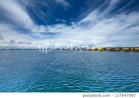 Totora boat on the Titicaca lake near Puno, Peru Totora boat on the Titicaca lake near Puno, Peru 137647997