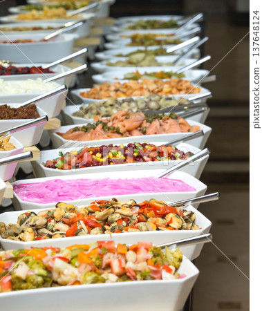 tray of assorted food for salad buffet tray of assorted food for salad buffet 137648124