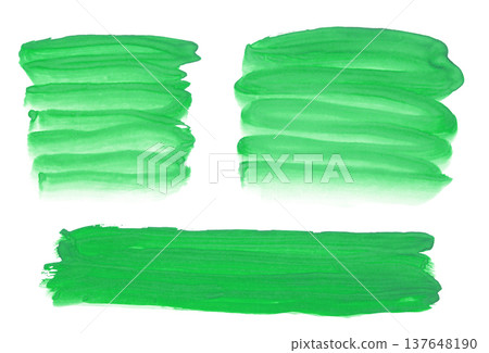 green watercolor paint isolated on white background. green watercolor banner 137648190