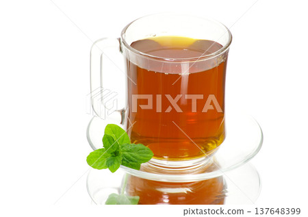cup of tea on white background 137648399