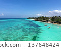 The beautiful tropical Island of Zanzibar aerial view. sea in Zanzibar beach, Tanzania. 137648424