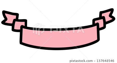 Cute hand-drawn ribbon 137648546