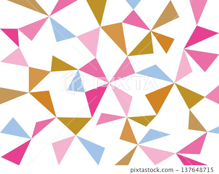 Geometric pattern, triangle, white background, pink, brown 137648715