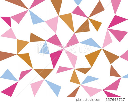 Geometric pattern, triangle, white background, pink, brown 137648717