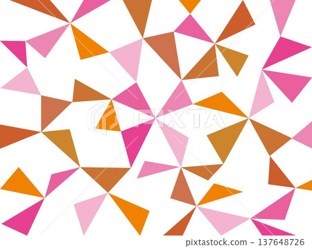 Geometric pattern, triangle, white background, pink, brown 137648726