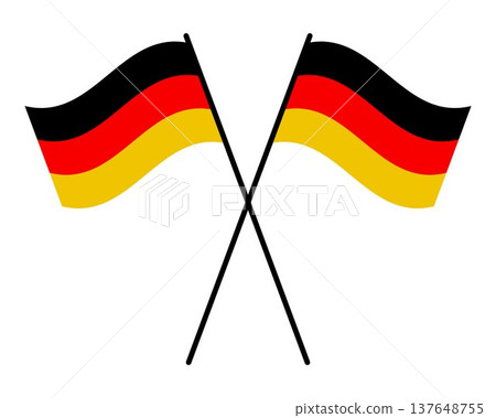Flags of Germany - flat collection icon. Germany national flag set shape variations vector icon. Isolated sticker. 137648755