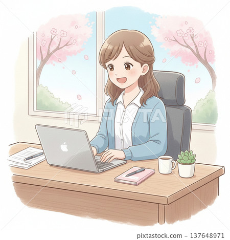 女性在家辦公舒適自在 137648971