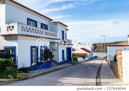 Street down to the beach in Odeceixe, Algarve, Portugal Street down to the beach in Odeceixe, Algarve, Portugal 137649044