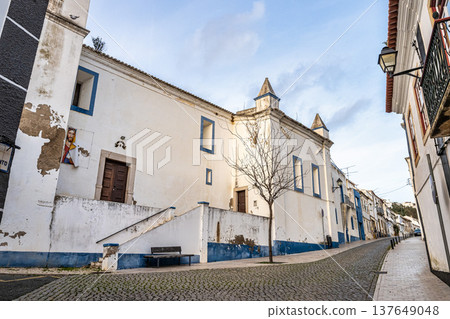 Odemira, Portugal - Feb 24, 2026: Traditional white church Igreja do Salvador, Church of the Savior in Odemira, Portugal 137649048