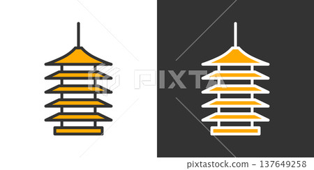 A simple five-story pagoda icon 137649258