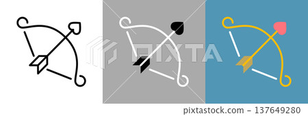 heart-shaped bow and arrow icon 137649280