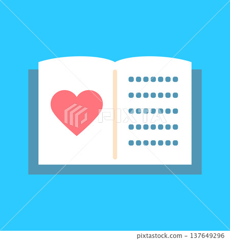 A simple design icon for romance novels. A simple design icon for romance novels. 137649296