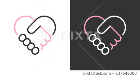 heart icon shaking hands heart icon shaking hands 137649300