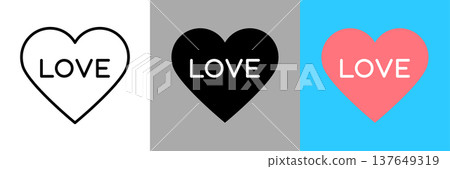 A simple heart LOVE icon A simple heart LOVE icon 137649319