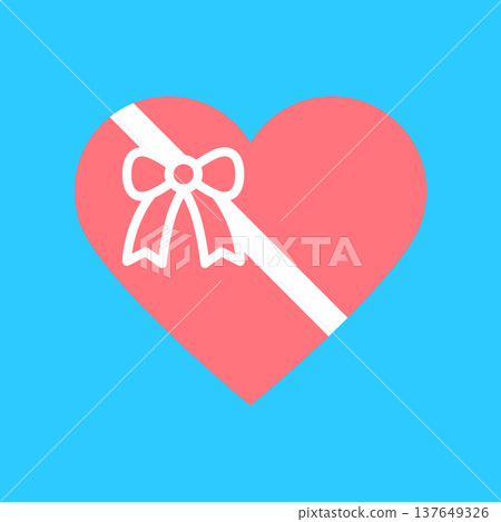 A simple heart-shaped gift icon 137649326