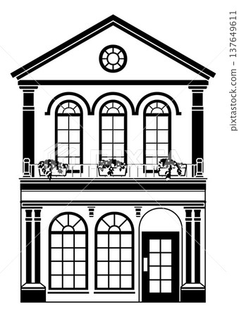House Old Building Outline Illustration 137649611