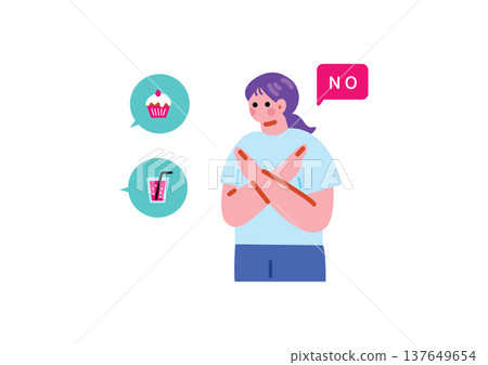 Illustration of a woman on a diet Illustration of a woman on a diet 137649654