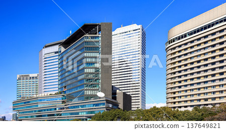 Cityscape skyline on CBD, skyscrapers and office building Next to the park. Cityscape skyline on CBD, skyscrapers and office building Next to the park. 137649821