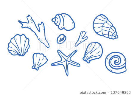 Hand drawn sea elements 137649893