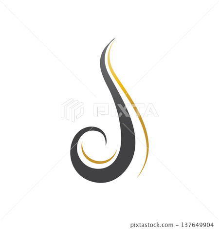 Elegant Wavy Hair Salon Logo Template 137649904