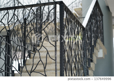 Wrought Iron Railing on a Staircase Interior Design 137649996