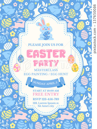 Easter Party Poster Template Easter Party Poster Template 137650086