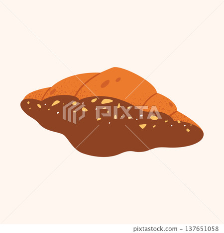 Croissant in chocolate glaze Croissant in chocolate glaze 137651058