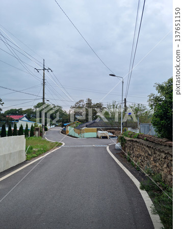 It's a road in a rural village. It's a road in a rural village. 137651150