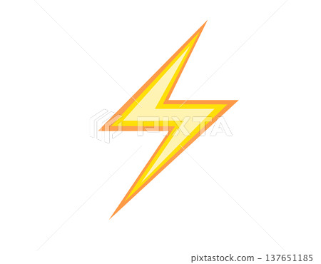 Bright yellow and orange lightning bolt flat icon symbol Bright yellow and orange lightning bolt flat icon symbol 137651185