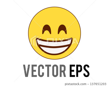Grinning yellow emoji face flat icon with wide open mouth showing teeth Grinning yellow emoji face flat icon with wide open mouth showing teeth 137651203