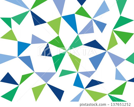 Geometric pattern, triangle, white background, green, blue 137651252