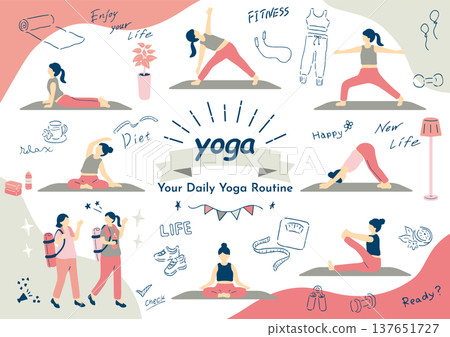 Yoga training scene Yoga training scene 137651727