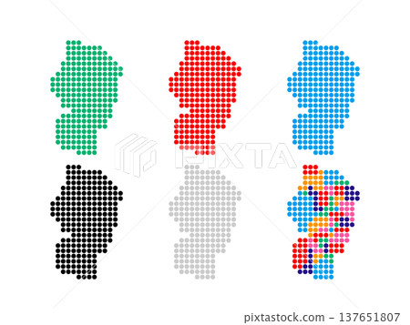 Pixel art map of Yamagata Prefecture - Circle Dot - 01 Pixel art map of Yamagata Prefecture - Circle Dot - 01 137651807