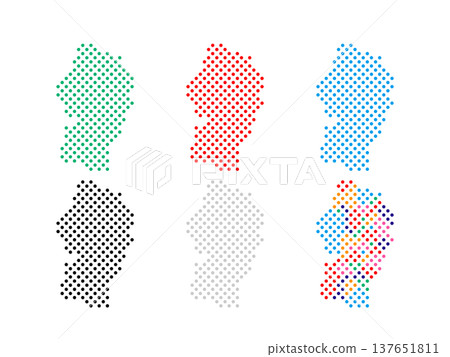 Pixel art map of Yamagata Prefecture - Circle Dot - 04 Pixel art map of Yamagata Prefecture - Circle Dot - 04 137651811
