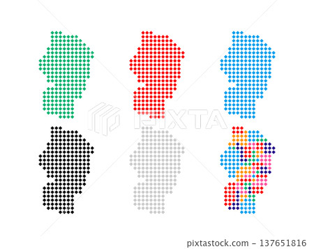 山形縣像素藝術地圖 - Square Dot-04 山形縣像素藝術地圖 - Square Dot-04 137651816