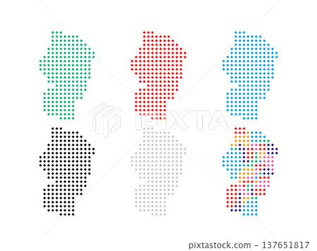 Pixel art map of Yamagata Prefecture - Square Dot-05 Pixel art map of Yamagata Prefecture - Square Dot-05 137651817