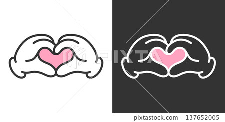 Heart hand sign icon 137652005