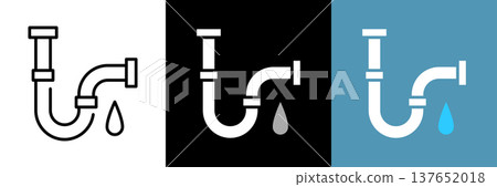 Plumbing water leak icon Plumbing water leak icon 137652018
