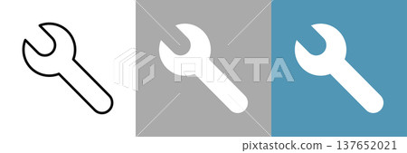 Simple spanner vector icon 137652021