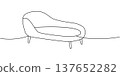 Chaise lounge. Minimalist outline vector illustration for interior design and cozy decor scenes. 137652282