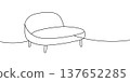Scandinavian soft chair in outline vector illustration. Cozy interior furniture for minimalist design visuals. 137652285