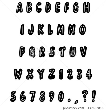 Handwritten typography font lettering ABC cartoon comic vector text Handwritten typography font lettering ABC cartoon comic vector text 137652846