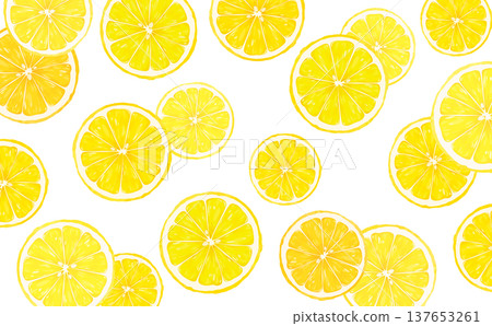 透明背景上的檸檬切片（橫向） 137653261
